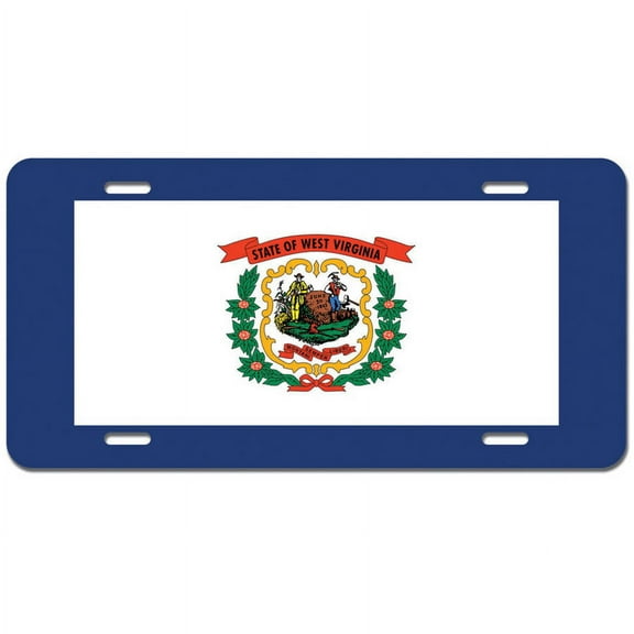 West Virginia State Flag Novelty Metal Vanity License Tag Plate