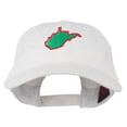 thumbnail image 1 of West Virginia State Map Embroidered Washed Cotton Cap - White OSFM, 1 of 5