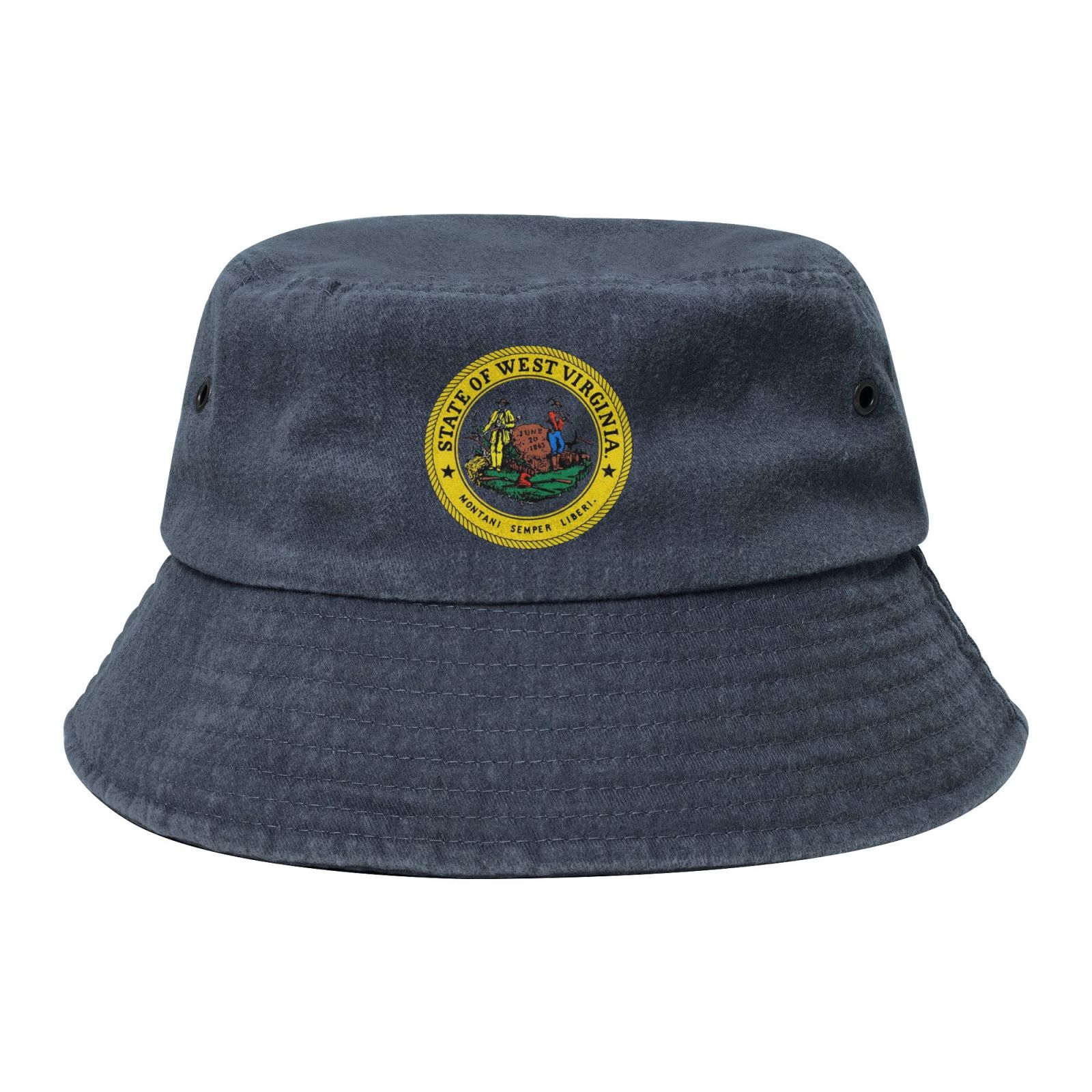 West Virginia State Seal Bucket Hats Fashion Sun Cap Packable Fisherman ...