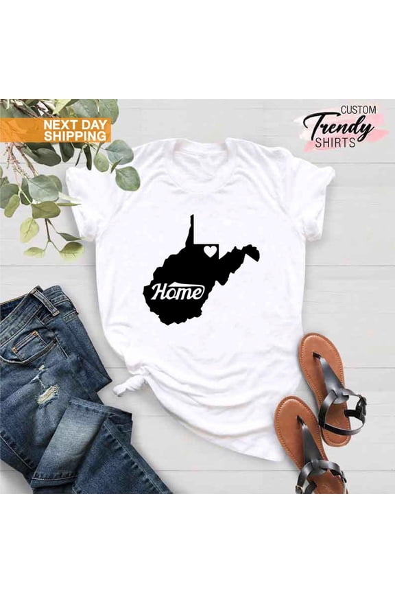 West Virginia State Shirts, West Virginia State Map Shirt, West Virginia Travel Gifts, West Virginia Home T-Shirt, West Virginia Mama Gift TSHIRT All Size S-5XL