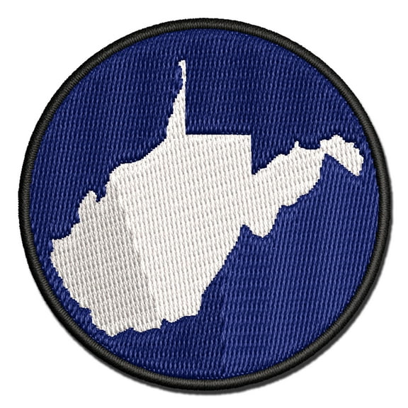West Virginia State Silhouette Applique Multi-Color Embroidered Iron-On Patch - 2.5 Inch Small