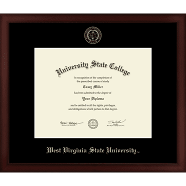 West Virginia State University Diploma Frame, Document Size 11" x 8.5"