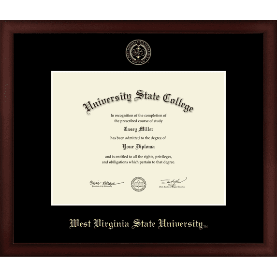 West Virginia State University Diploma Frame, Document Size 11" x 8.5"