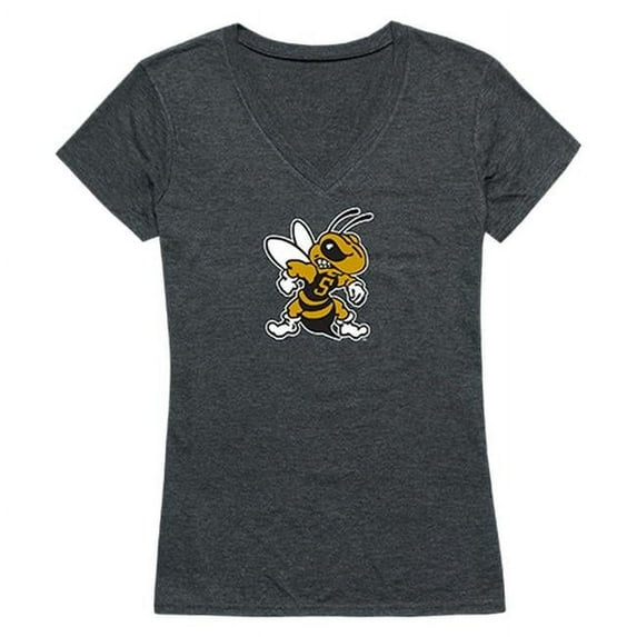 West Virginia State University Women Cinder Short Sleeve T-Shirt, Heather Charcoal - Small