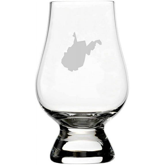 West Virginia States Etched 6.5oz Glencairn Whisky Glass