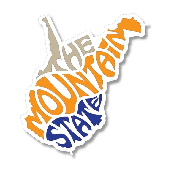 West Virginia-The Mountain State Waterproof Sticker