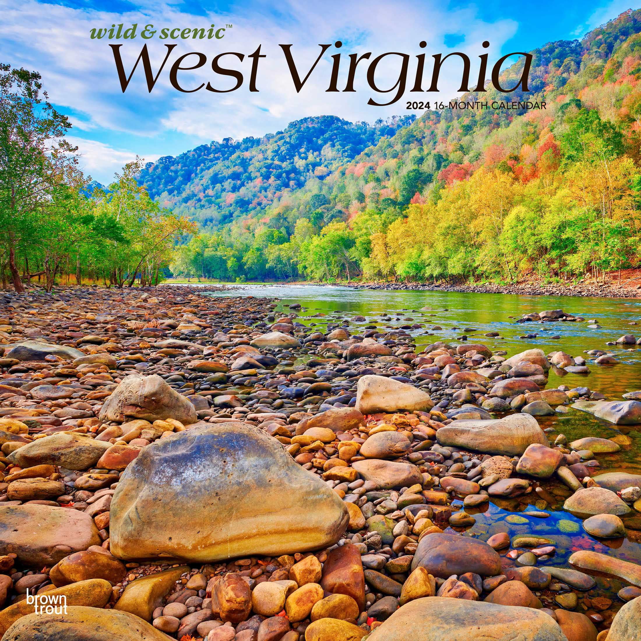 West Virginia Wild & Scenic 2024 Wall Calendar 12x12 by Browntrout