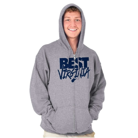 West Virginia is the Best Funny State Unisex Plus Size Zip Hoodie Brisco Brands 2X