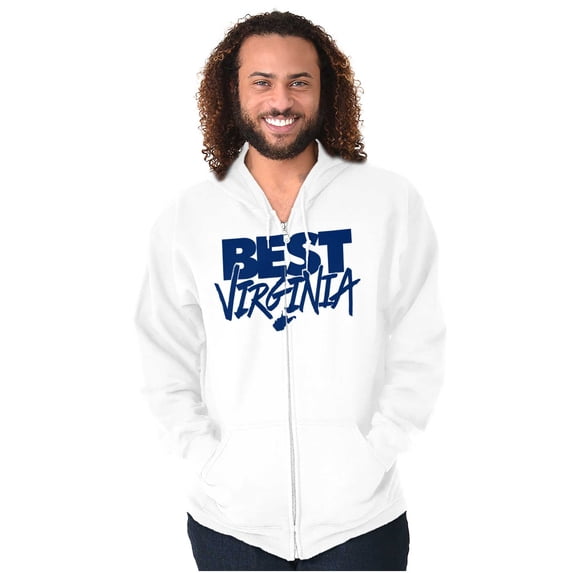 West Virginia is the Best Funny State Unisex Fleece Graphic Zip Up Hoodie Brisco Brands 4X