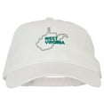 thumbnail image 1 of West Virginia with Map Outline Embroidered Washed Cotton Twill Cap - White OSFM, 1 of 5