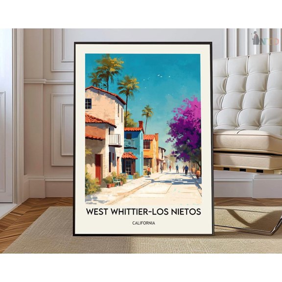 West Whittier Los Nietos California Poster, Los Angeles Suburban Wall Art