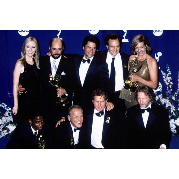 West Wing Color 24x36 Poster Martin Sheen Rob Lowe Cast holding awards