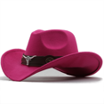 thumbnail image 1 of West cowboy hat Chapeu black wool man Wome hat Hombre Jazz hat Cowgirl large hat for men sombreros 56-58Cm, 1 of 7
