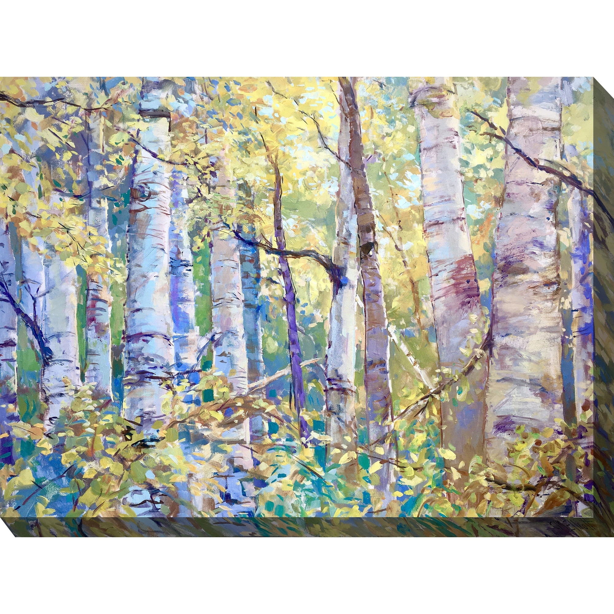 Soft Yellow and Green Landscape Canvas Print 40x30