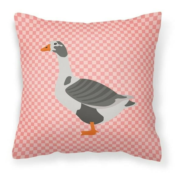 West of England Goose Pink Check Fabric Decorative Pillow