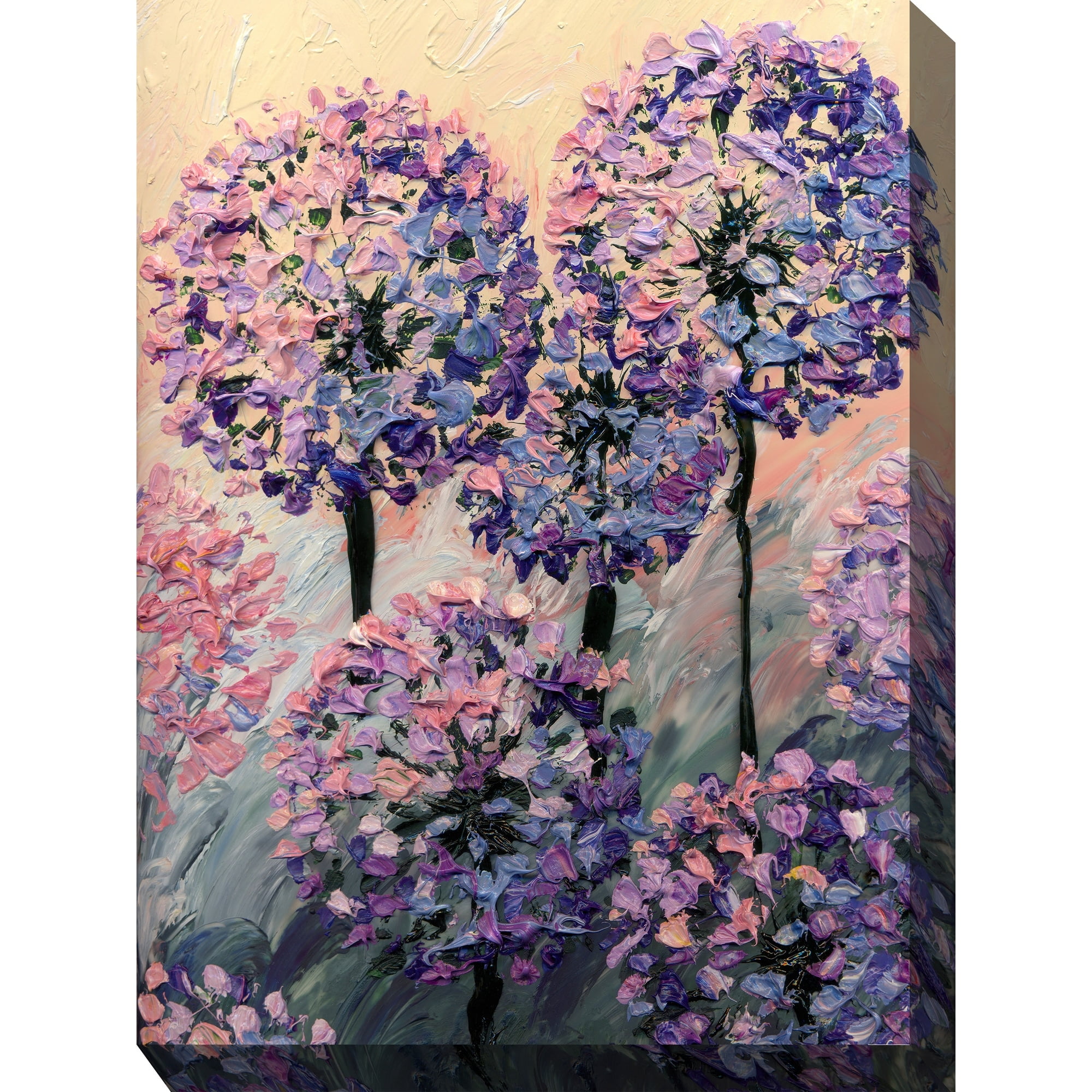 Purple and Pink Allium Floral Canvas Print, 30x40 inches
