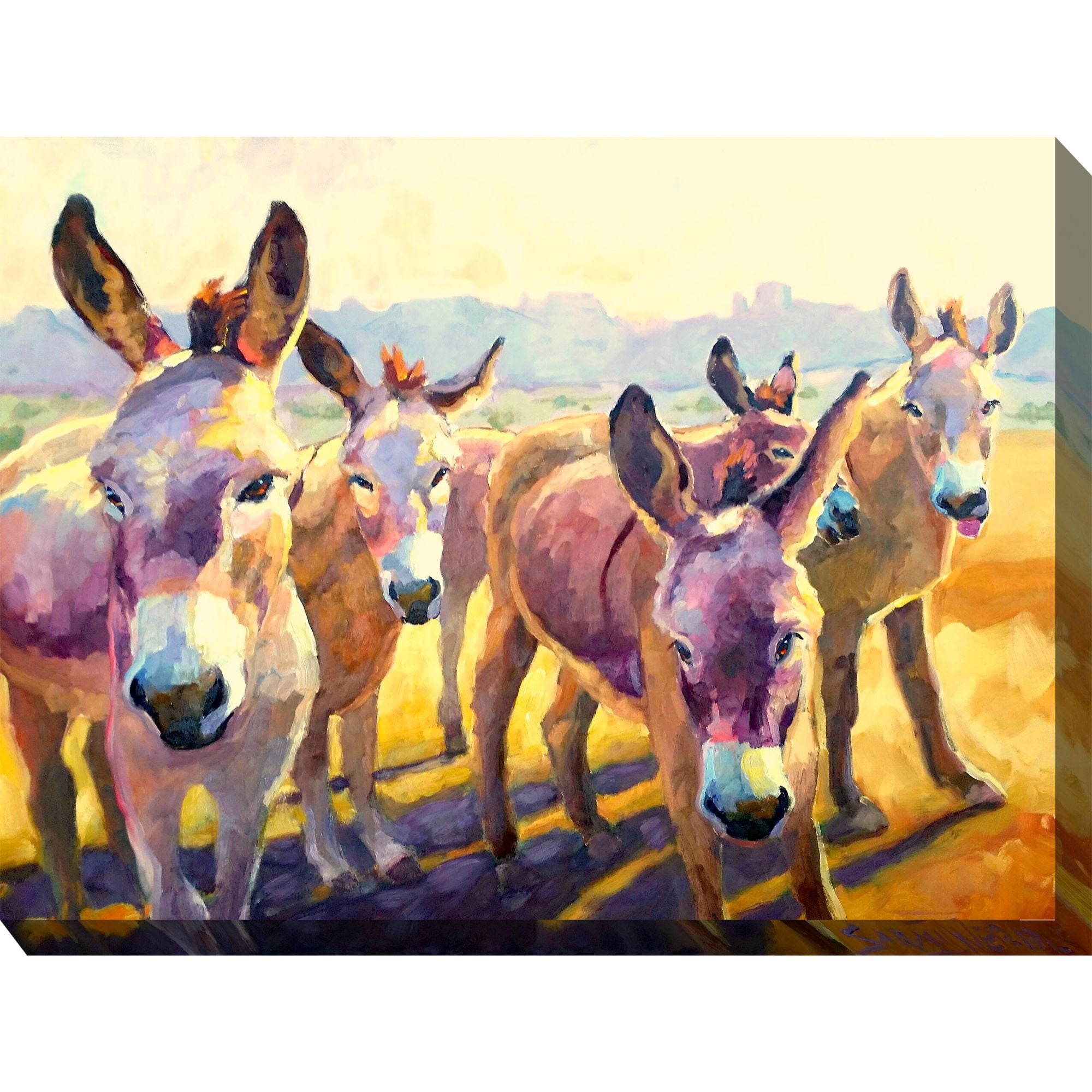 Colorful Donkey Gang Landscape Canvas Print, 40" x 30"