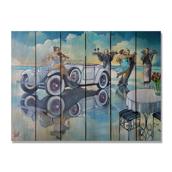 West's Beach Party - 33x24 Indoor/Outdoor Cedar Wall Art - Multi-color