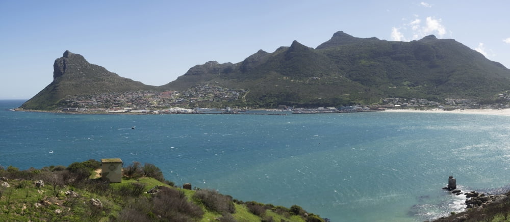 West side of Hout Bay seen from Chapmans Peak Cape Town Western Cape Province South Africa Canvas Art - Panoramic Images (36 x 12)