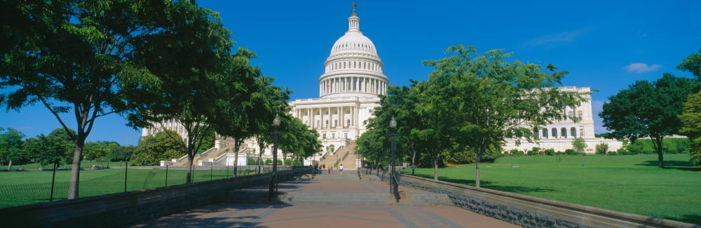 West view of US Capitol building Washington DC Canvas Art - Panoramic Images (27 x 9)