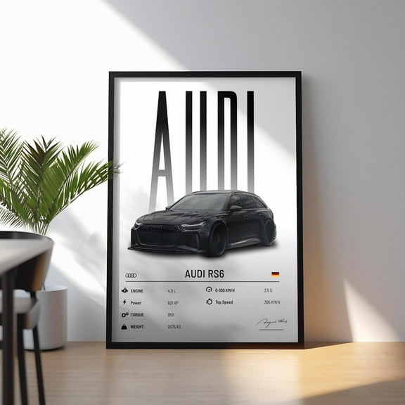 WestConfe Audi RS6 Poster | Car Print | Hyper Car Poster | Super Car Print | Art Print | Car Poster | Home Decor | Wall Decor
