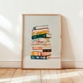 thumbnail image 1 of WestConfe Bookish Wall Art - Floral Stack of Books Art - Cozy Reading Nook - Gifts for Book Lovers, 1 of 3
