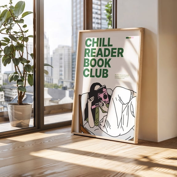 WestConfe Chill Reader Book , Reader Poster, Book Poster, Book Corner Decor, Read Book Art, Bookish Gift, Bookish Poster