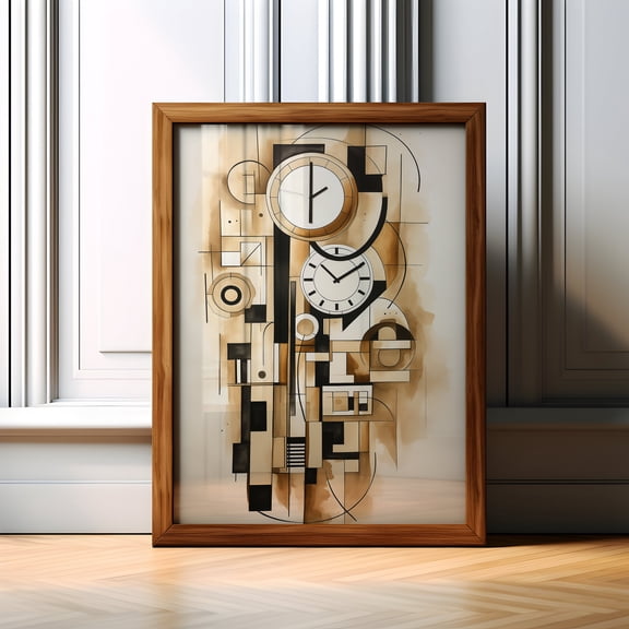 WestConfe Clock Minimalist Wall Art Print, Clock Boho Style Poster Print, Modern Clock Minimalist Wall Decor, Clock Boho Artwork