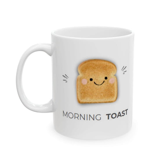 WestConfe Funny Breakfast Toast Ceramic Mug, Morning Coffee Cup, Gift for Foodies, Kitchen Decor, Birthday Present, Fun Coffee Mug