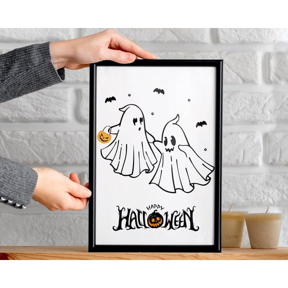 WestConfe Ghost Art, Halloween Ghost Art, Halloween Decor, Halloween Party Sign, Ghost Poster, Happy Halloween, Trick or Treat, Halloween Poster