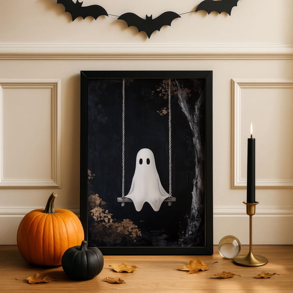 WestConfe Gothic Halloween Ghost Poster: Vintage Style Wall Art
