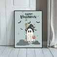 thumbnail image 1 of WestConfe Happy Halloween Ghost – Cute Witch Ghost Wall Art, Halloween Decor, Spooky Nursery Poster, 1 of 3