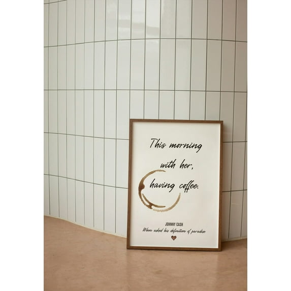 WestConfe Johnny Cash Coffee Quote Print: Kitchen Typography Art