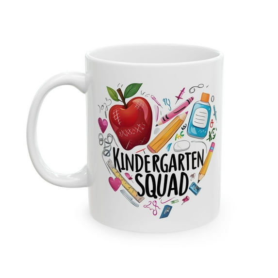 WestConfe Kindergarten Teacher Ceramic Mug, Cute Teacher Gift, Back to School, Appreciation Gift, Classroom Decor, Coffee Mug
