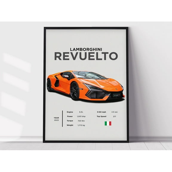 WestConfe Lamborghini Revuelto Poster Print, Boys Room Decor, Home Office Art, Room Decor, Car Posters