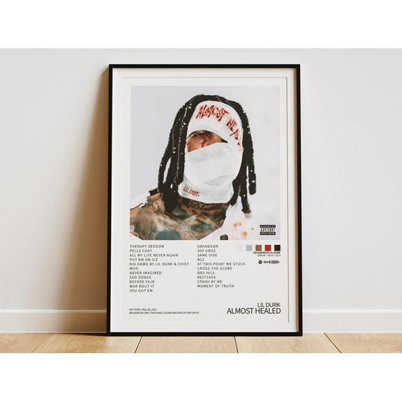 WestConfe Lil Durk - Almost Healed Album Cover Poster | All My Life Song | Minimalist Gift Poster | Hip Hop - Rap | Never Again | Pelle Coat