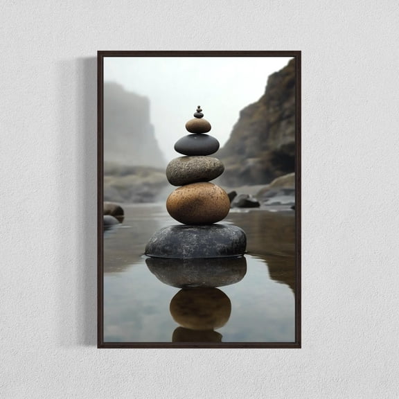 WestConfe Stone Tower Print: Zen Coastal Beach Decor