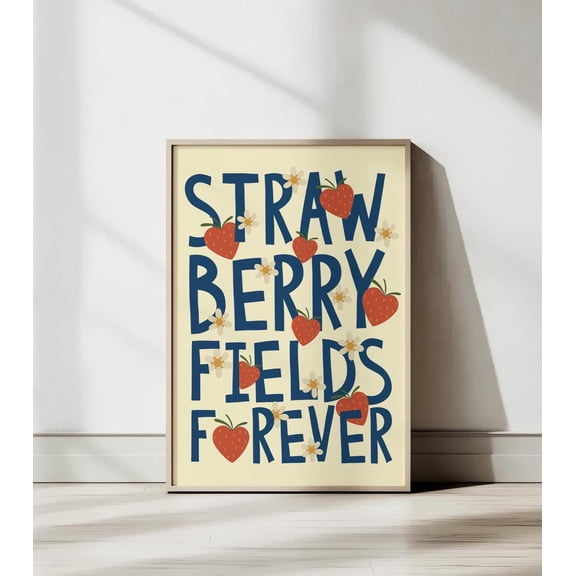 WestConfe Strawberry Fields Forever Poster, Retro Beatles Wall Art
