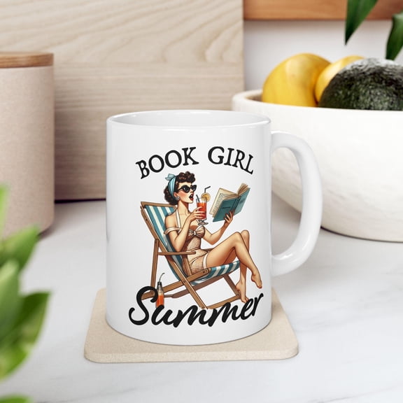 WestConfe Summer Vibes Mug – Cute Coffee Cup for Book Lovers, Beach Days & Sunshine Gifts