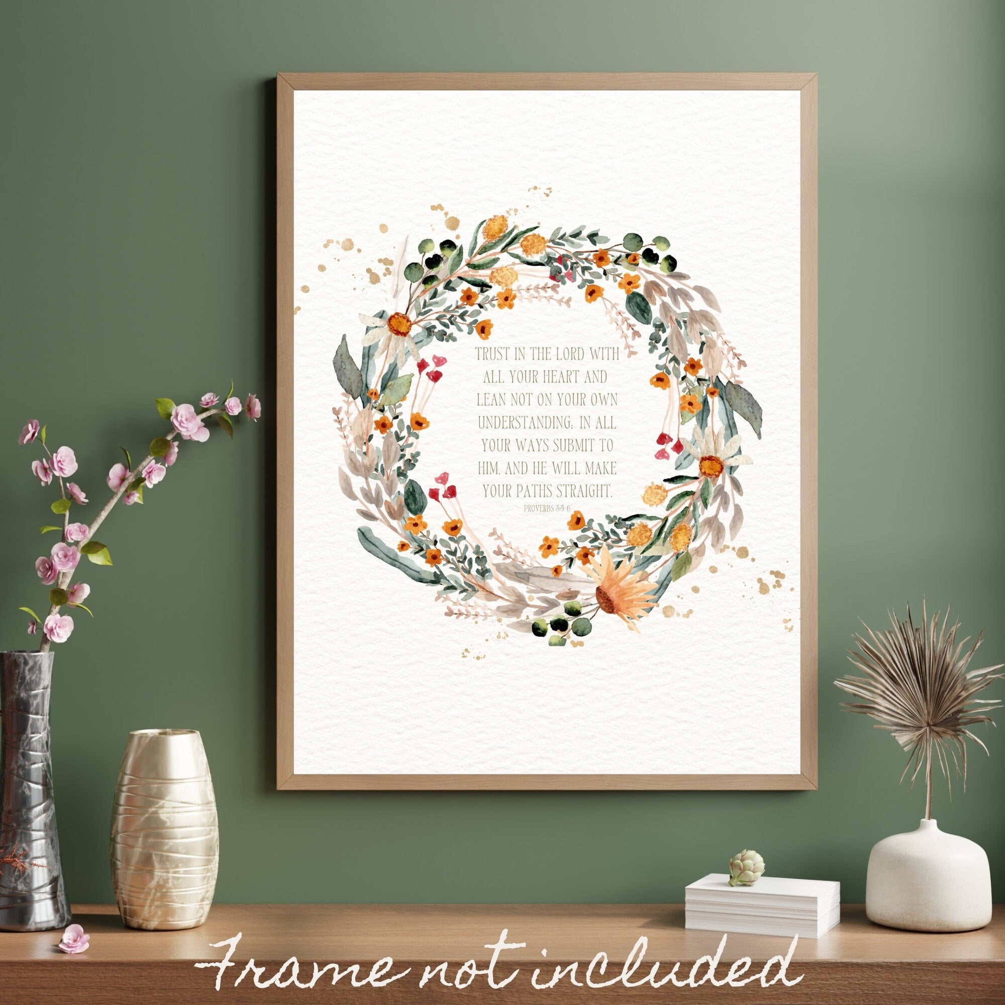 WestConfe Trust In The Lord Sign | Proverbs 356 Print |Bible Verse ...