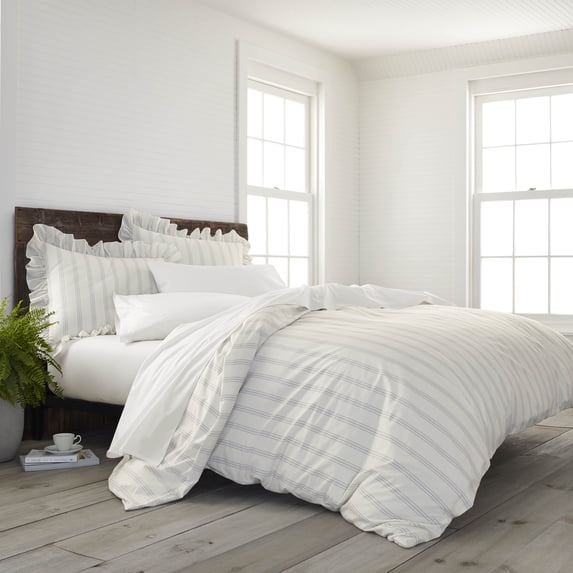 Martex EcoPure 3-Piece Organic Cotton Brooke Print Comforter Set, King – Comfort Wash