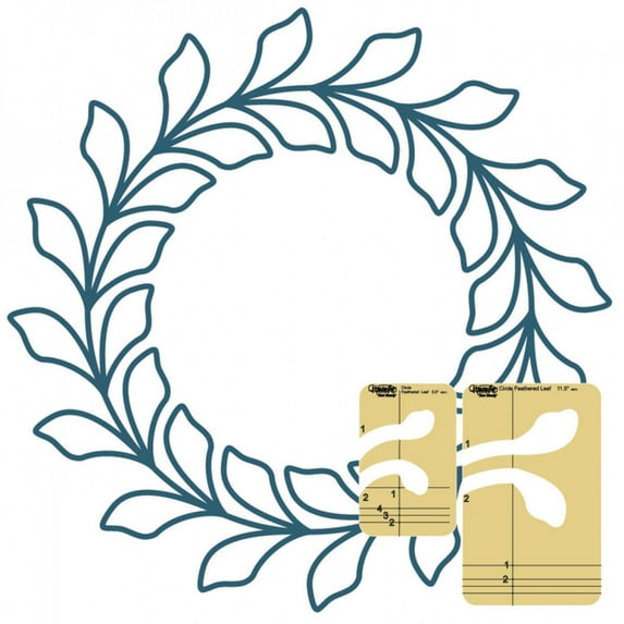 Westalee Feathered Leaf Circle Wreath Template
