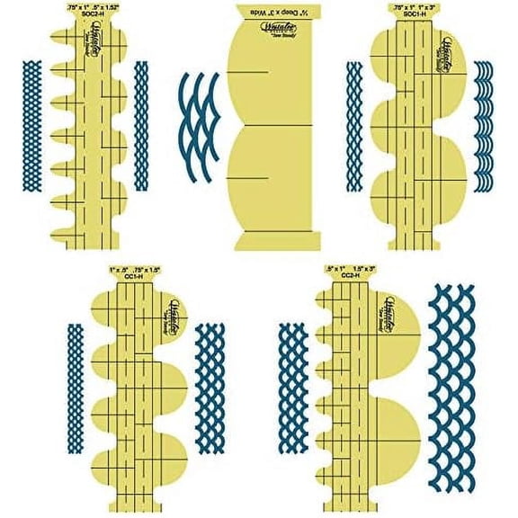 Westalee Design Clamshell Template Starter Set 5 Pieces (High Shank)