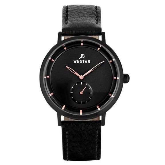 Westar Profile Leather Strap Black Dial Quartz 50246BBN603 Men's Watch