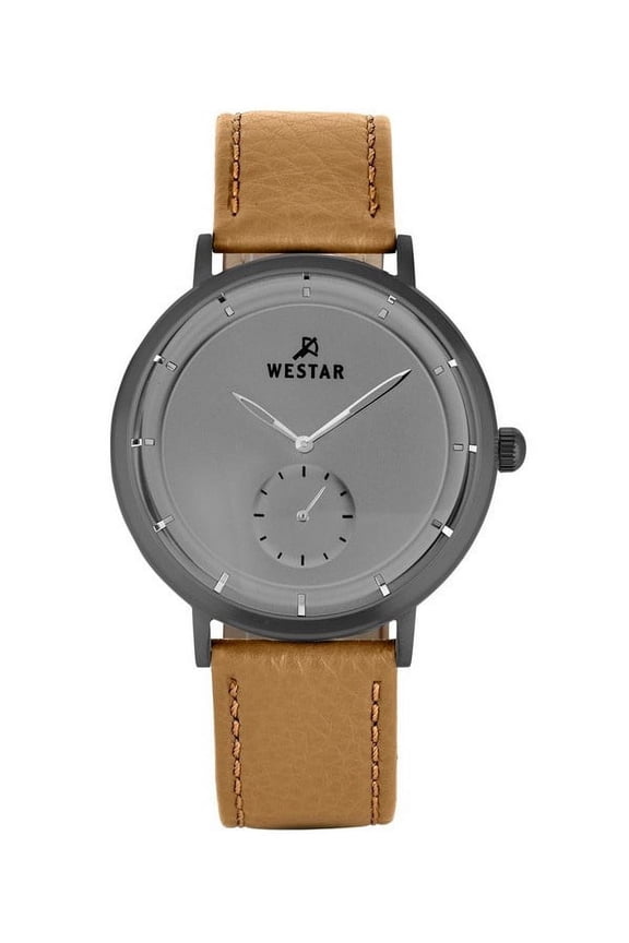 Westar Profile Leather Strap Grey Dial Quartz 50246GGN186 Men's Watch