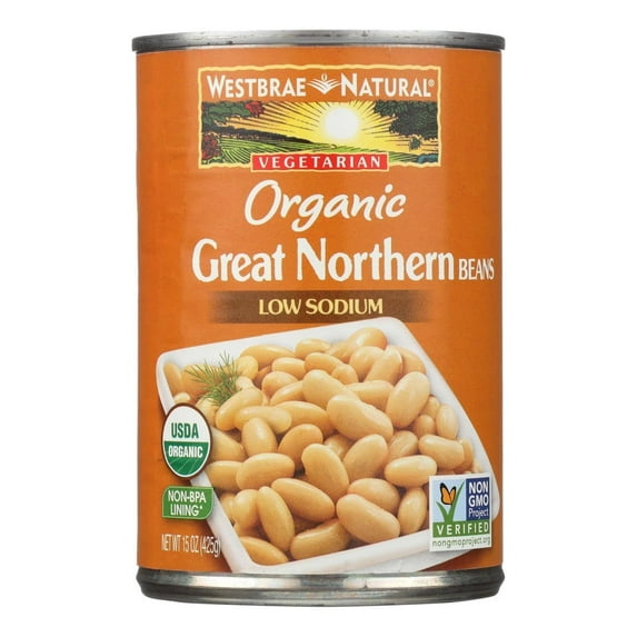 Westbrae Foods Organic Great Northern Beans - Case of 12 - 15 oz.