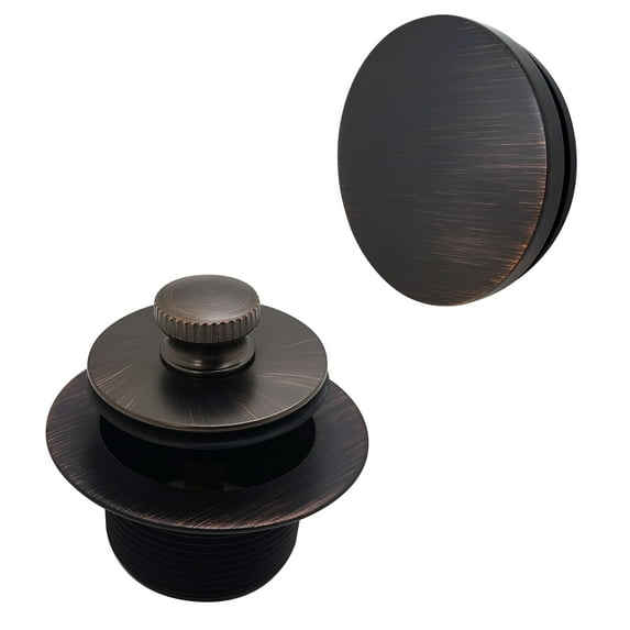 Westbrass 1-1/2" NPSM Coarse Thread Twist & Close Bathtub Drain with No-Hole Overflow, Antique Bronze