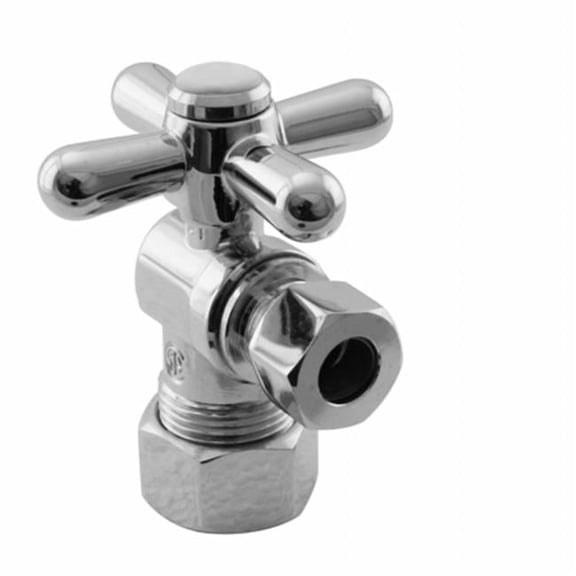 Westbrass  1-4 Turn Angle Stop - Satin Nickel - .63 in. OD Inlet
