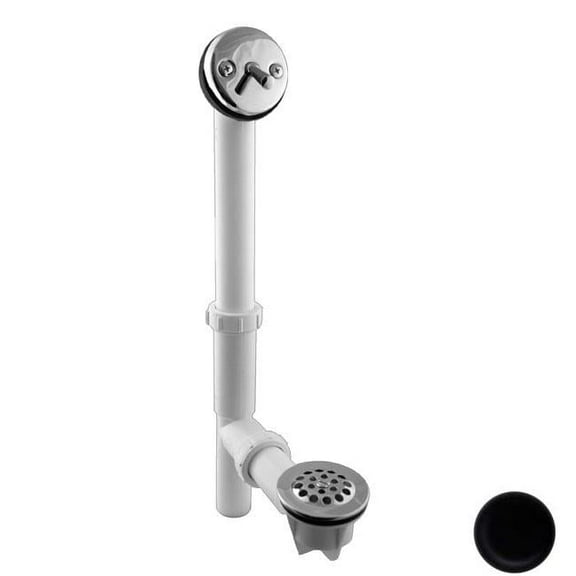 Westbrass 1.5 in. Tubular Trip Lever Bath Waste - Powder Coat Flat Black