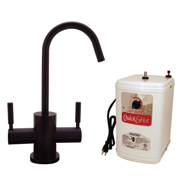 Westbrass 10" 2-Lever Hot and Cold Water Dispenser Faucet with Heating Tank, Oil Rubbed Bronze